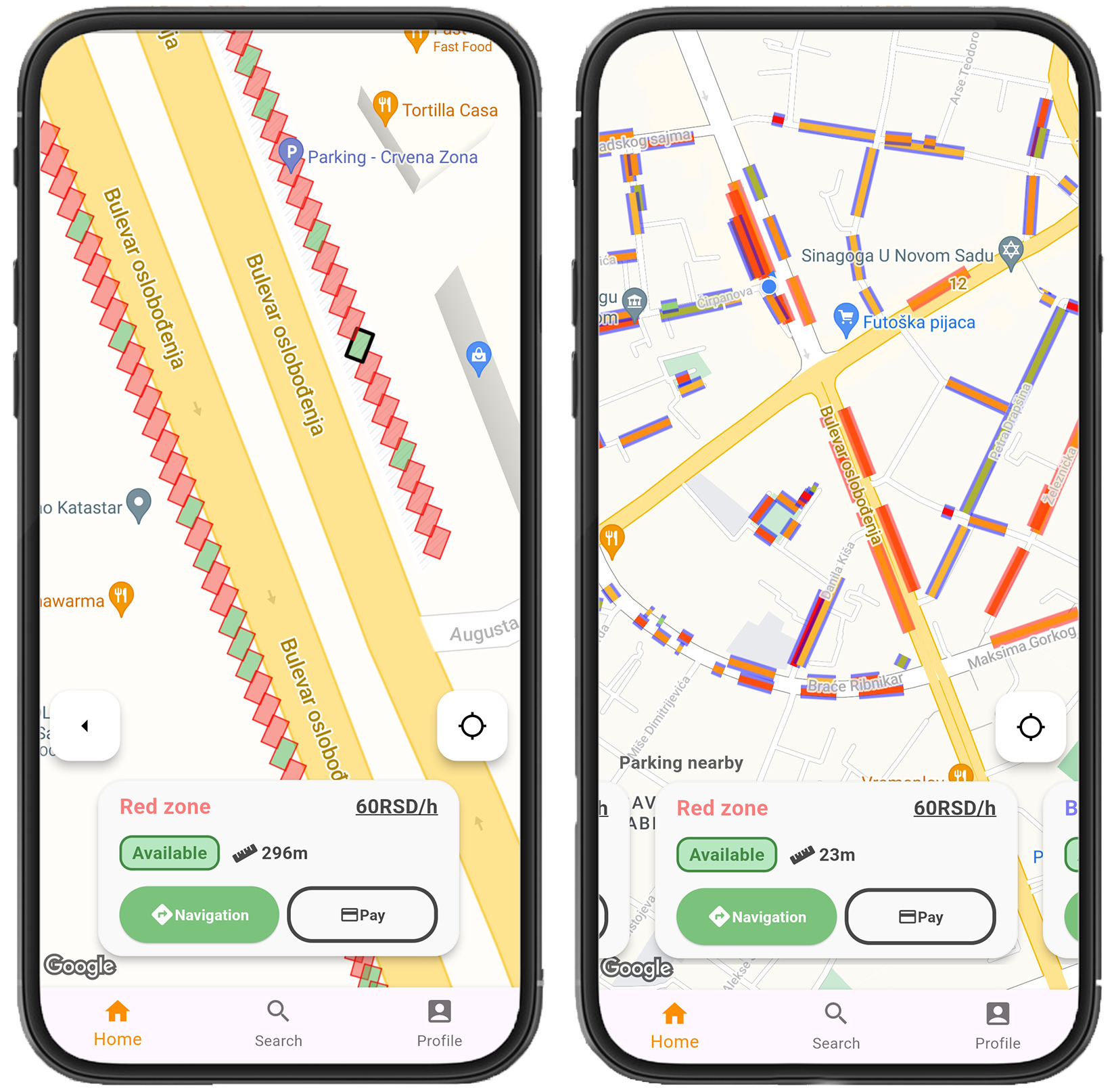 Parking Tracker Mobile App Interface